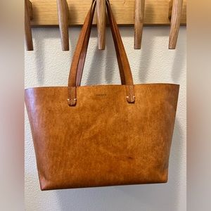 Clare V. Tan Leather Tote Bag